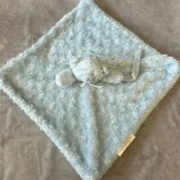 Blankets & Beyond -  Unisex Nunu lovey comfort blanket-blue plus bear - Picture 2 of 5